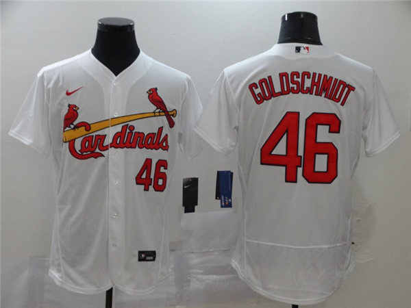 Men's St. Louis Cardinals #46 Paul Goldschmidt Nike White Home Flex Base Player Jersey