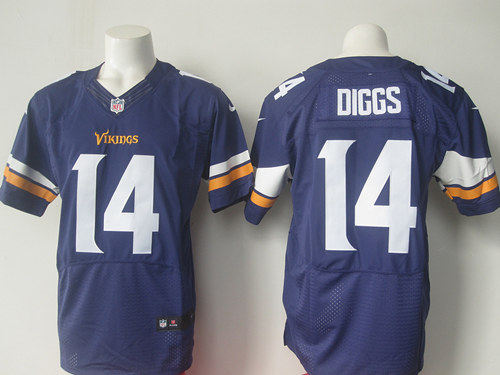 Men's Minnesota Vikings #14 Stefon Diggs Purple Team Color NFL Nike Elite Jersey