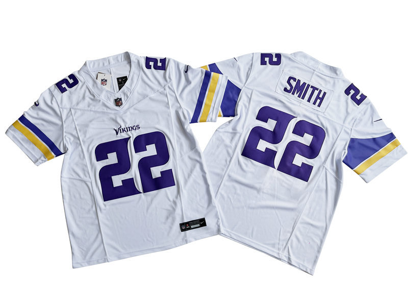 Men's Minnesota Vikings #22 Harrison Smith Nike White 2023 F.U.S.E. Vapor Limited Jersey