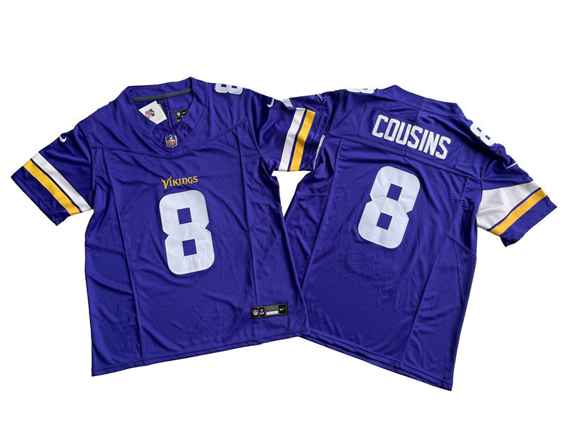 Men's Minnesota Vikings #8 Kirk Cousins Nike Purple 2023 F.U.S.E. Vapor Limited Jersey