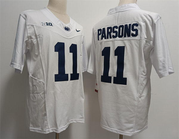 Mens Penn State Nittany Lions #11 Micah Parsons White 2023 F.U.S.E. Limited Football Jersey -with Name