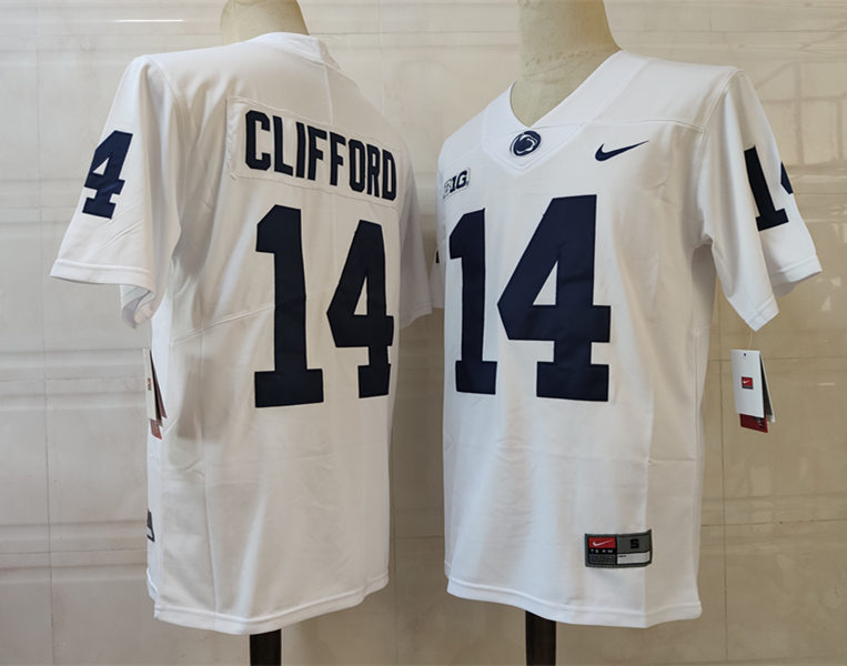 Men's Penn State Nittany Lions #14 Sean Clifford  Nike White with Name College Football Jersey