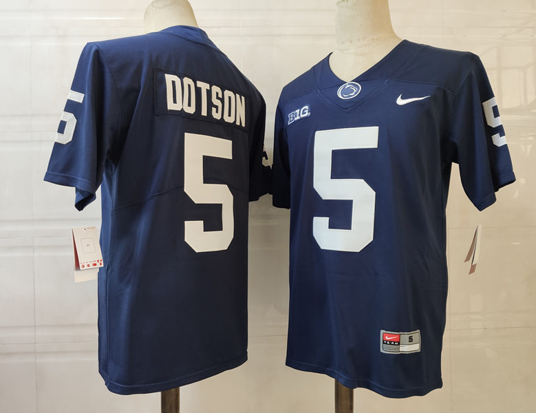 Men's Penn State Nittany Lions #5 Jahan Dotson  Nike Navy with Name College Football Jersey