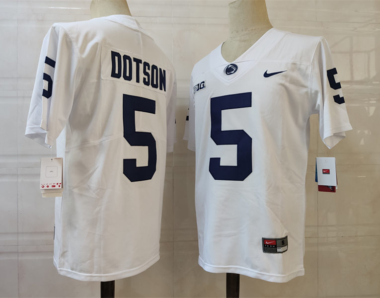 Men's Penn State Nittany Lions #5 Jahan Dotson Nike White with Name College Football Jersey
