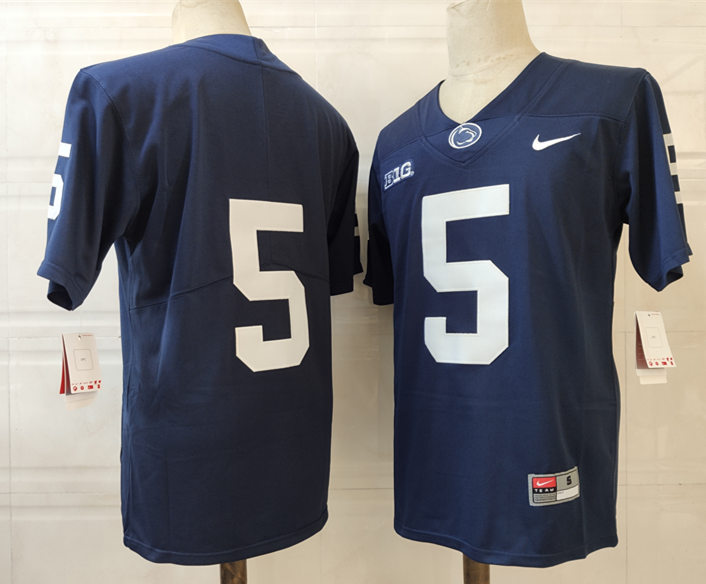 Mens Penn State Nittany Lions #5 Jahan Dotson Nike Navy College Football Game Jersey