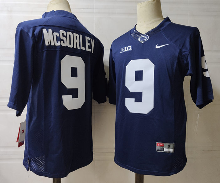 Mens Penn State Nittany Lions #9 TRACE McSORLEY  Nike Navy with Name College Football Jersey