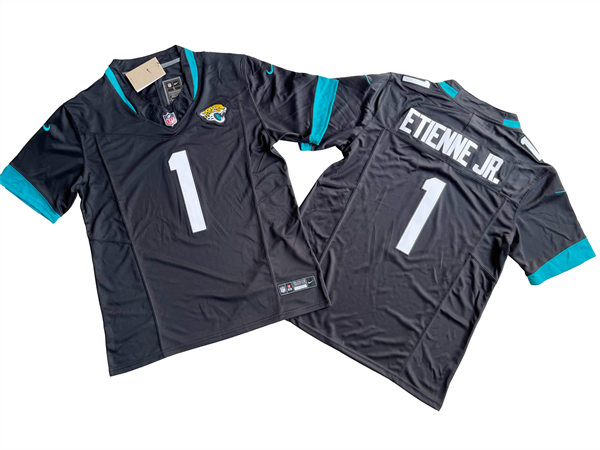 Men's Jacksonville Jaguars #1 Travis Etienne Jr. Nike Black 2023 F.U.S.E. Vapor Limited Jersey