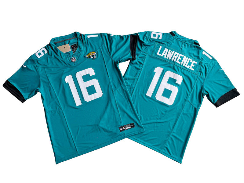 Men's Jacksonville Jaguars #16 Trevor Lawrence Nike Teal Alternate 2023 F.U.S.E. Vapor Limited Jersey