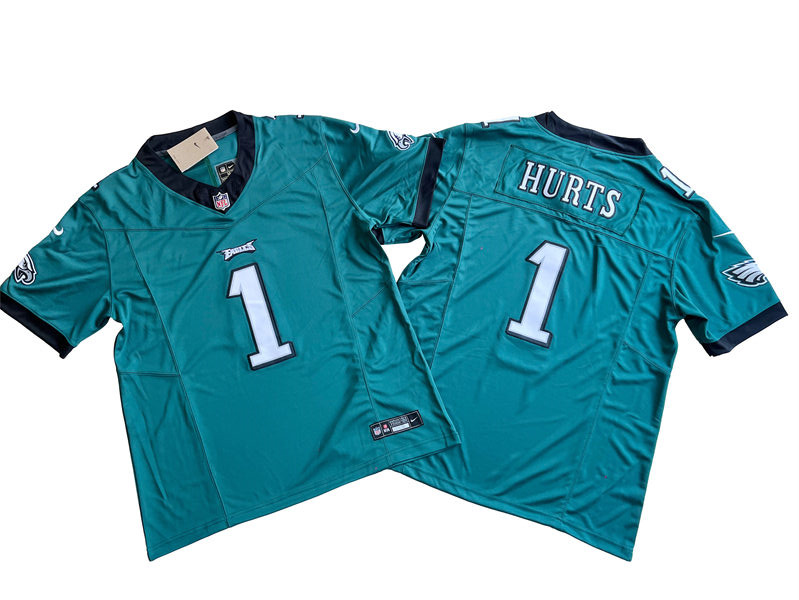 Mens Philadelphia Eagles #1 Jalen Hurts Nike Green 2023 Vapor F.U.S.E. Limited Jersey