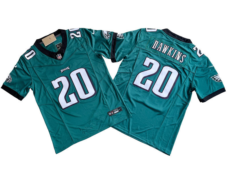 Men's Philadelphia Eagles Reited Player #20 Brian Dawkins Nike Green 2023 Vapor F.U.S.E. Limited Jersey