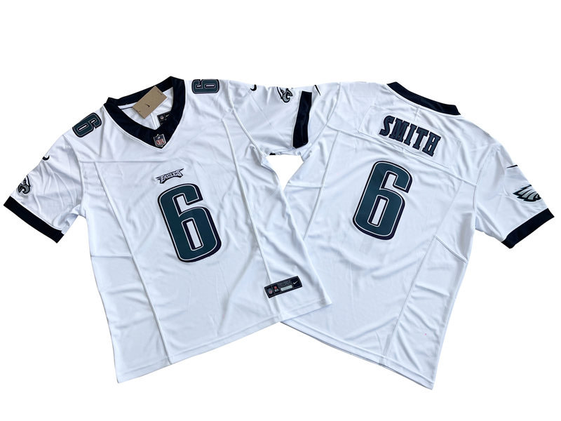 Men's Philadelphia Eagles #6 DeVonta Smith Nike White 2023 Vapor F.U.S.E. Limited Jersey