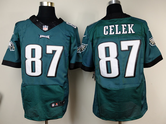 Men's Philadelphia Eagles #87 Brent Celek 2014 Green Nike Elite Jersey