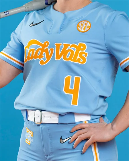 Tennessee Lady Volunteers Custom Blue two-Button Pullover Softball Game Jersey