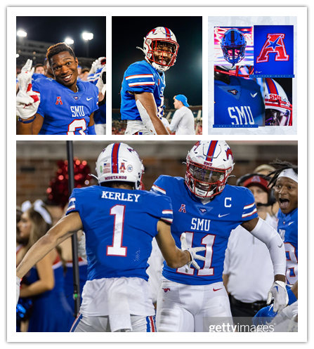 Mens Youth SMU Mustangs Custom Nike 2022 AAC Royal SMU Football Game Jersey