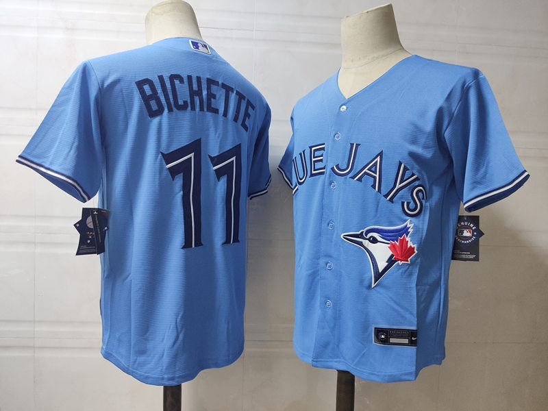 Men's Toronto Blue Jays #11 Bo Bichette Nike Powder Blue Alternate Cool Base Jersey