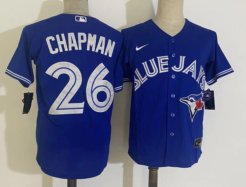 Mens Toronto Blue Jays #26 Matt Chapman Nike Royal Alternate Cool Base Jersey