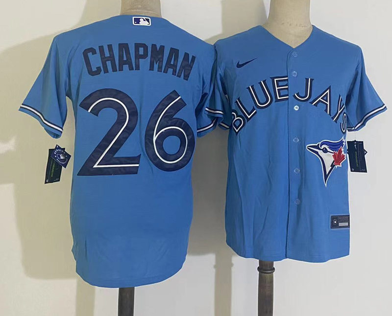 Mens Toronto Blue Jays #26 Matt Chapman Nike Powder Blue Alternate Cool Base Jersey