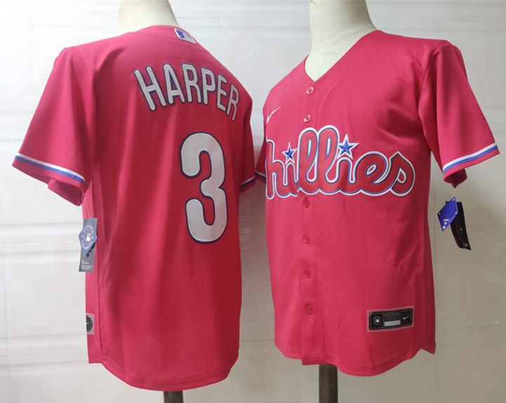 Men's Philadelphia Phillies #3 Bryce Harper Nike Red Alternate Cool Base Jersey