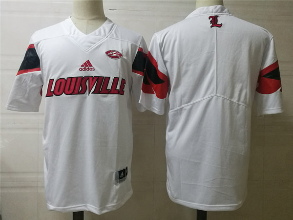 Men's Louisville Cardinals Team Blank White adidas NCAA Football Jersey