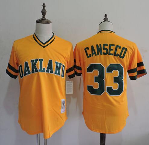 Men's Oakland Athletics #33 Jose Canseco 1986 Majestic Cooperstown Throwback Baseball Jersey size S-3XL