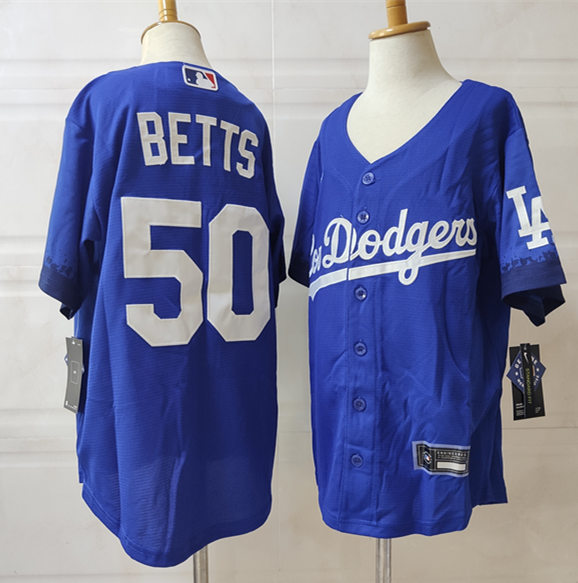 Youth Los Angeles Dodgers #50 Mookie Betts Nike Royal 2021 MLB City Connect Jersey