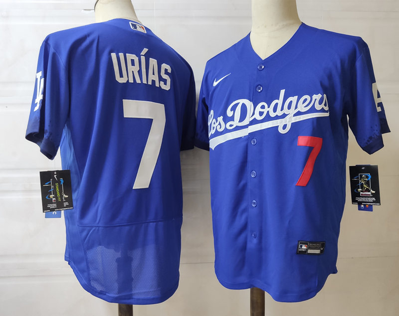 Mens Los Angeles Dodgers #7 Julio Urias Nike Royal Stitched 2021 Los Angeles City Connect Jersey