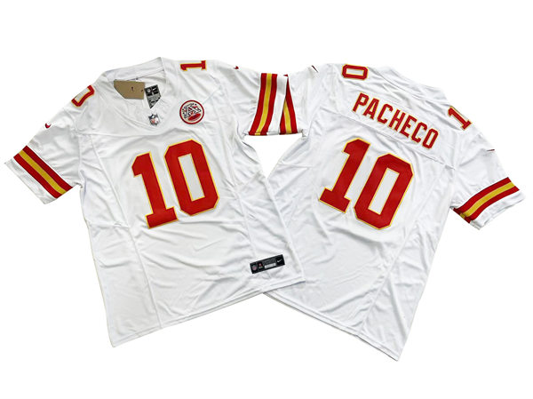 Mens Kansas City Chiefs #10 Isiah Pacheco White 2023 F.U.S.E. Vapor Limited Jersey
