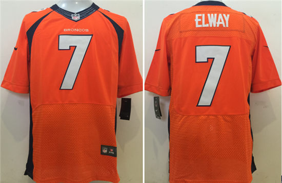 Mens Denver Broncos  Retired Player #7 John Elway Orange Nik Elite Jersey