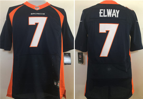 Mens Denver Broncos Retired Player #7 John Elway Blue Nik Elite Jersey