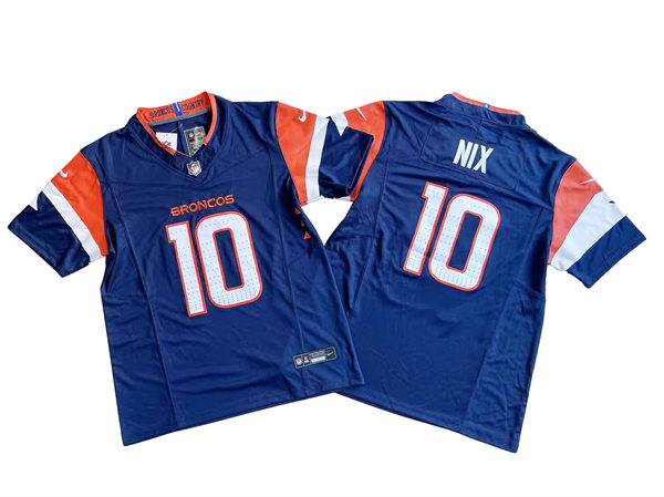 Mens Denver Broncos #10 Bo Nix Nike Navy Alternate Vapor F.U.S.E. Limited Jersey