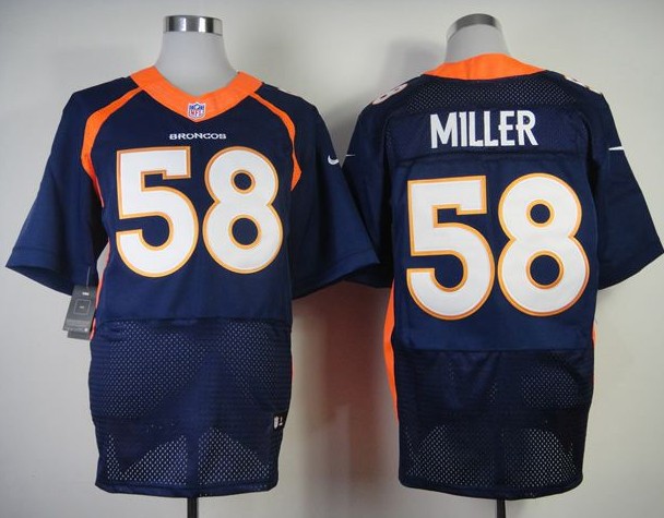 Men's Denver Broncos #58 Von Miller Blue Nik Elite Jersey