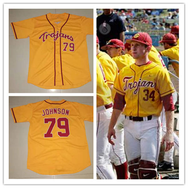 Men's Youth Womens USC Trojans Custom PAC12 Gold Baseball JERSEY