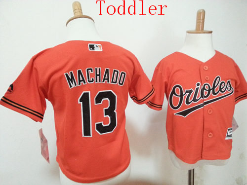 Toddler Baltimore Orioles #13 Manny Machado Alternate Orange 2015 MLB Cool Base Jersey