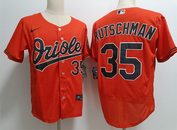 Mens Baltimore Orioles #35 Adley Rutschman Nike Orange Alternate Flexbase Jersey