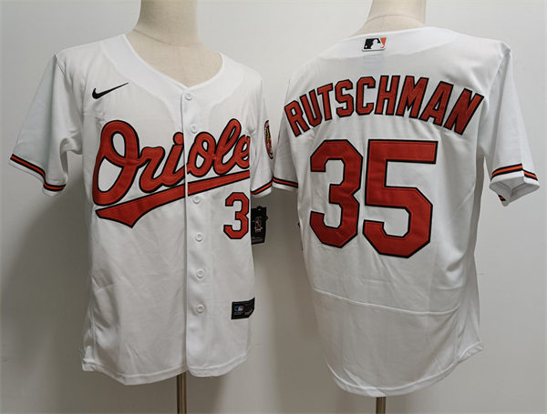 Mens Baltimore Orioles #35 Adley Rutschman Nike Home White Flexbase Jersey
