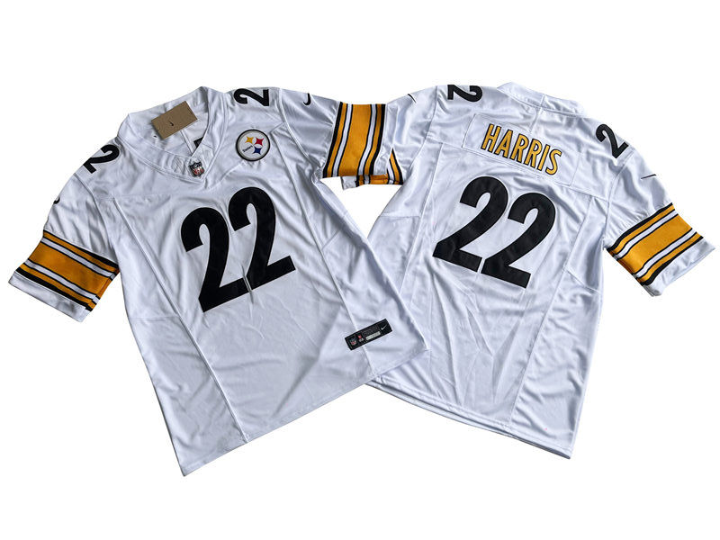 Men's Pittsburgh Steelers #22 Najee Harris White Nike White Vapor F.U.S.E. Limited Jersey