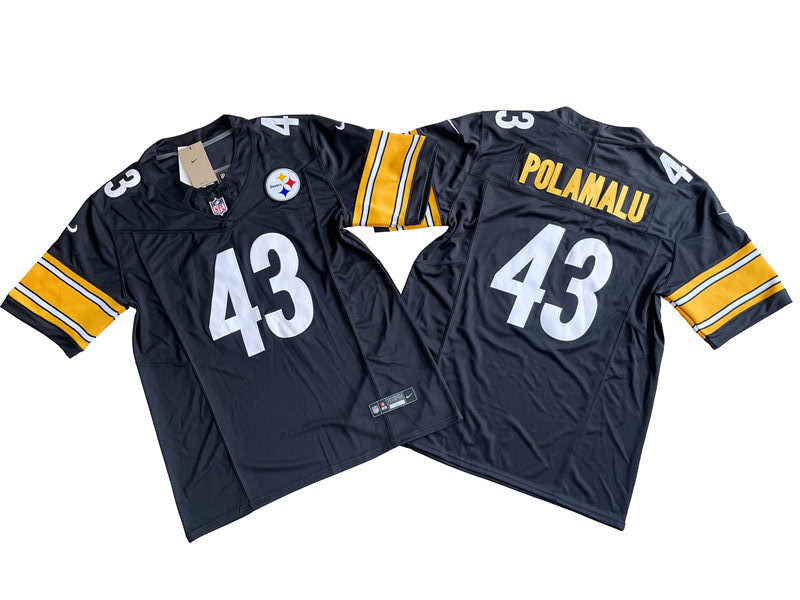 Men's Pittsburgh Steelers Retired Player #43 Troy Polamalu Nike Black Vapor F.U.S.E. Limited Jersey