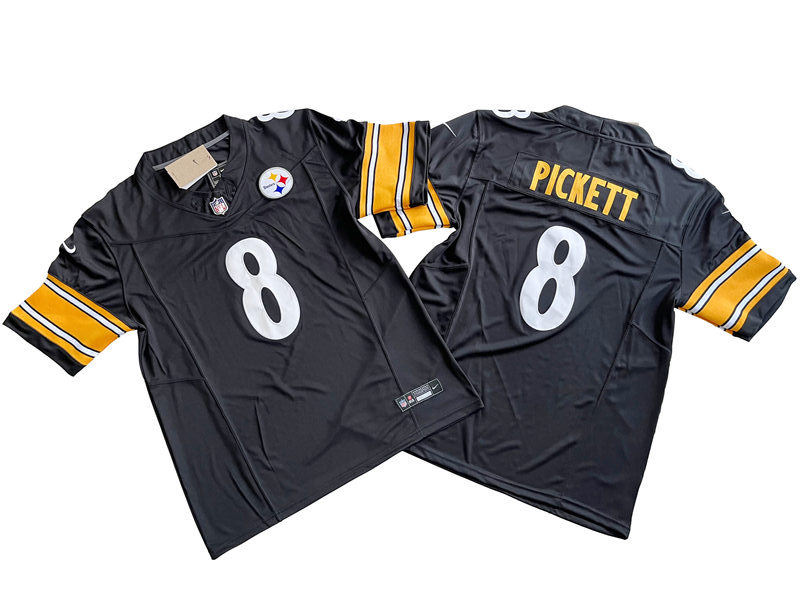 Men's Pittsburgh Steelers #8 Kenny Pickett Nike Black 2023  F.U.S.E. Vapor Limited Jersey