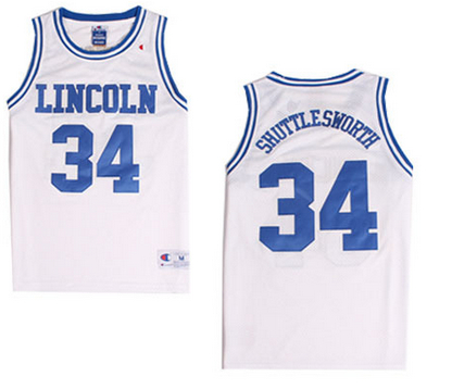 Men's The Movie He Got Game #34 Ray Allen Jesus Shuttlesworth Lincoln College Basketball Jersey White