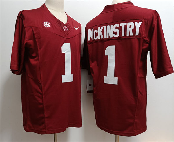 Men's Alabama Crimson Tide #1 Kool-Aid McKinstry Nike 2023 F.U.S.E. Elite Crimson College Football Game Jersey