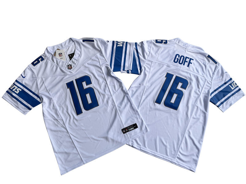 Men's Detroit Lions #16 Jared Goff Nike White 2023 F.U.S.E. Vapor Limited Jersey
