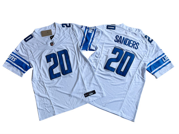 Men's Detroit Lions Retired Player #20 Barry Sanders Nike White F.U.S.E. Vapor Limited Jersey