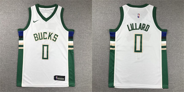 Youth Milwaukee Bucks #0 Damian Lillard White Association Edition Player Jersey