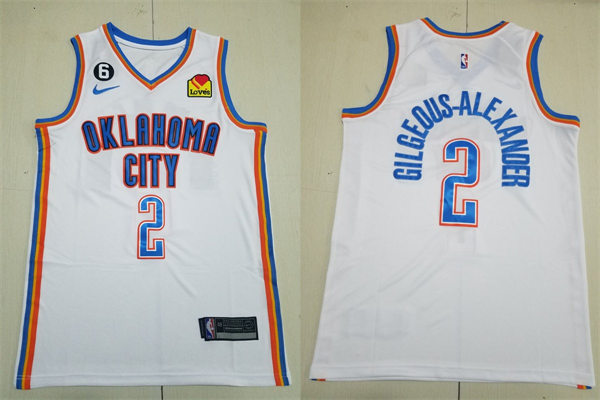 Mens Oklahoma City Thunder #2 Shai Gilgeous-Alexander White Association Edition Jersey