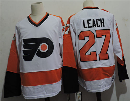 Men's Philadelphia Flyers #27 REGGIE LEACH 1974 CCM Vintage Throwback Home NHL Jersey S-3XL