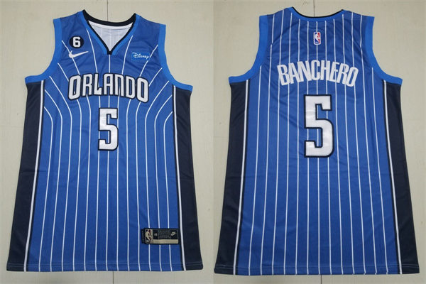 Men's Orlando Magic #5 Paolo Banchero 2022-23 Blue Icon Edition Player Jersey