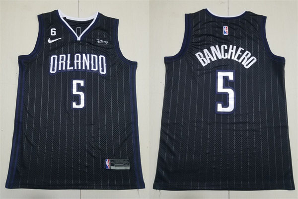 Men's Orlando Magic #5 Paolo Banchero 2022-23 City Edition Swingman Jersey Black