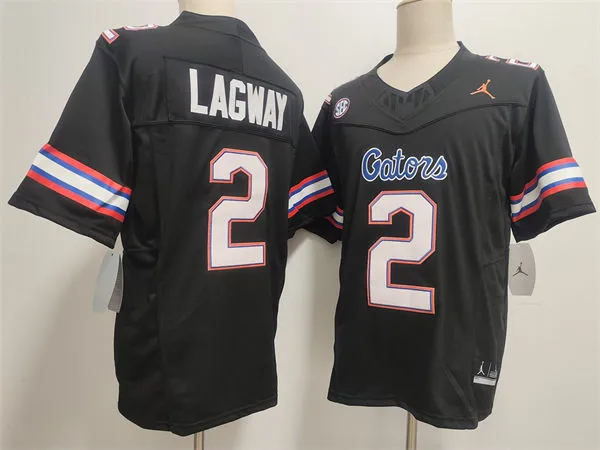 Mens Florida Gators #2 DJ Lagway Black Alternate Football SALUTING THOSE WHO SERVE UNIFORM Jersey