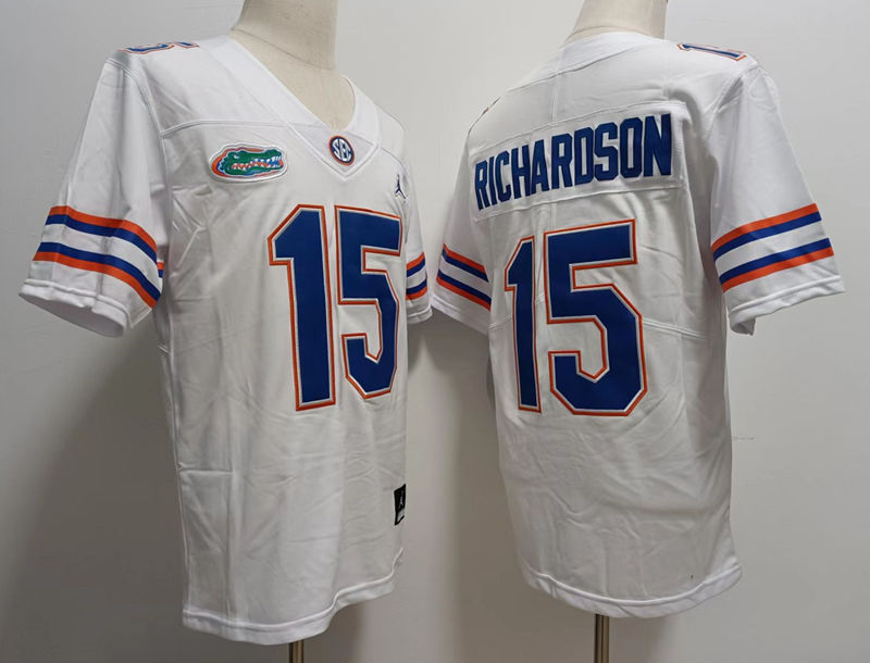 Mens Florida Gators #15 Anthony Richardson White Jordan Brand College Football Game Jersey