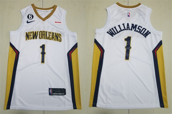Mens New Orleans Pelicans #1 Zion Williamson Nike White Association Edition Jersey